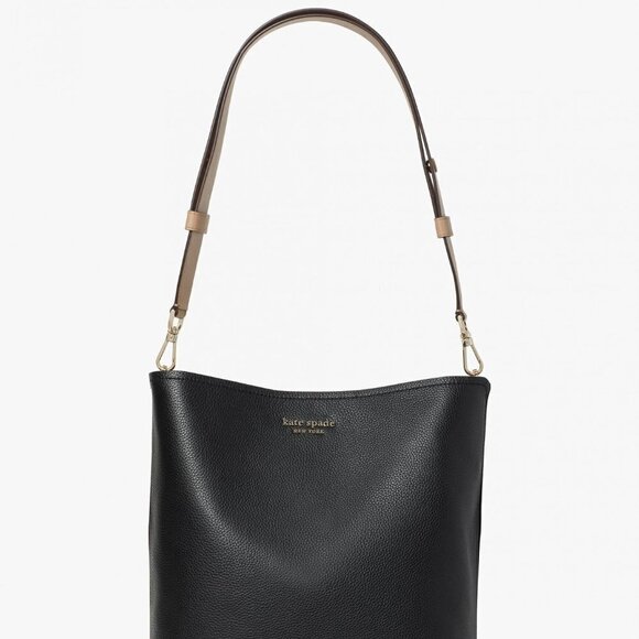 Kate Spade New York Black Multi River Large Bucket Bag Women Handbags - Picture 2 of 15